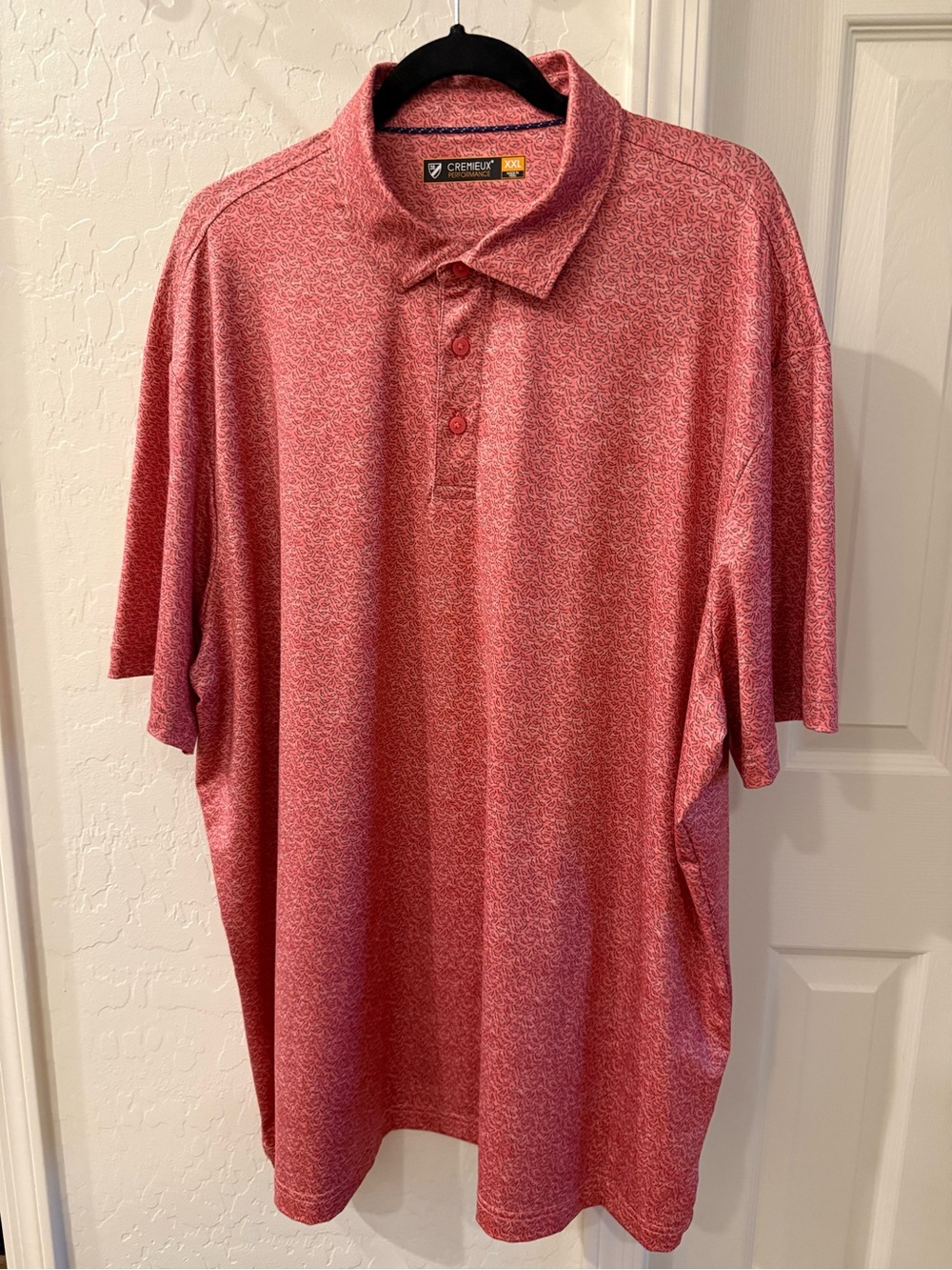 Daniel Cremieux Heathered Red Short Sleeve performance Golf Polo. Menโs Size XXL